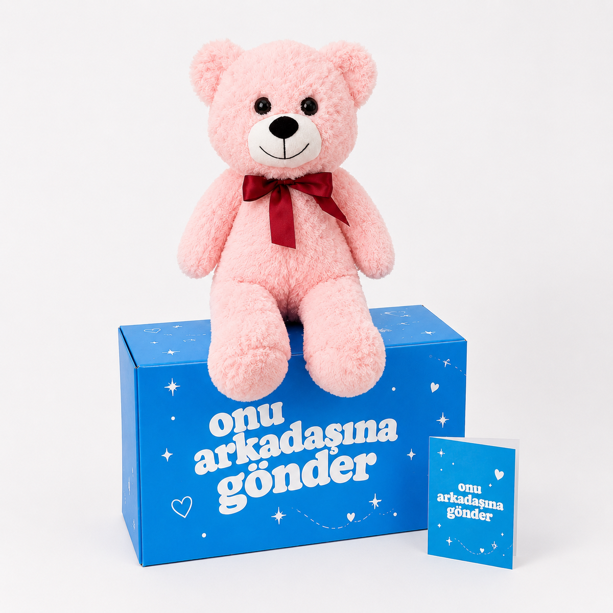 46 CM Pembe Salaş Peluş Ayıcık