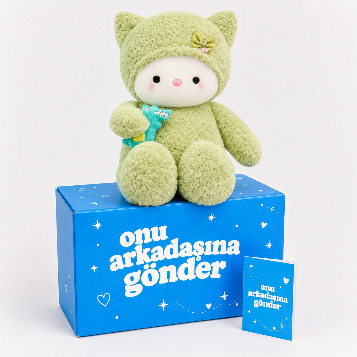 45 CM Yeşil Peluş Kedi